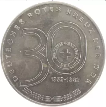 Медаль ГДР 1982 года Медно-никель 30 лет Красному Кресту ГДР