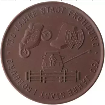 Медаль ГДР 1983 года Фарфор 750 лет Фронбургу