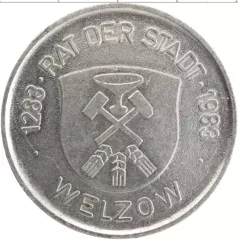 Медаль ГДР 1983 года Медно-никель 700 лет Вельзову