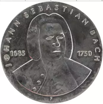 Медаль ГДР 1983 года Медно-никель Иоганн Бах