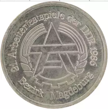 Медаль ГДР 1986 года Медно-никель Магдебург