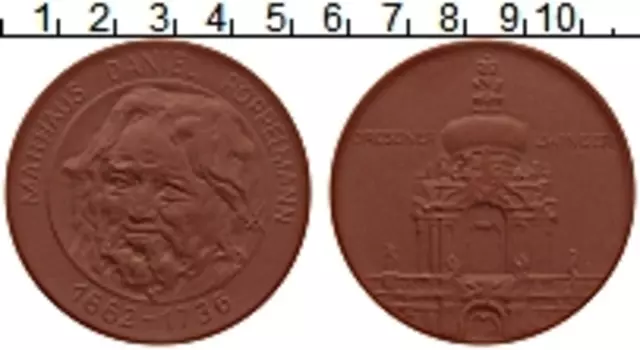 Медаль ГДР Фарфор Маттиас Даниэль Поппельманн 1662-1736