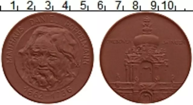 Медаль ГДР Фарфор Маттиас Даниэль Поппельманн 1662-1736