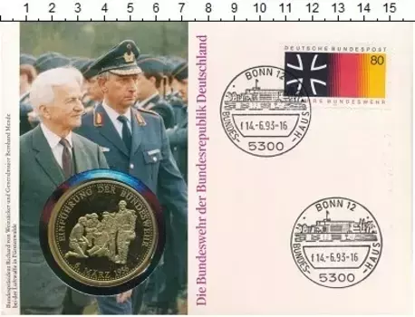 Медаль Германии 1989 года Медно-никель 40 лет ФРГ