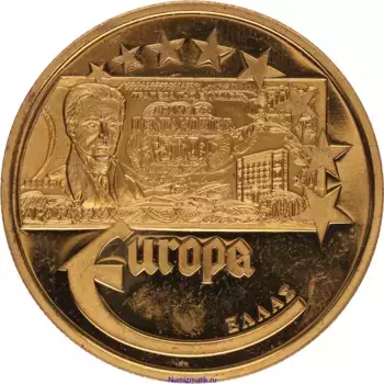 Медаль Германии 2003 года Латунь Переход на Евро