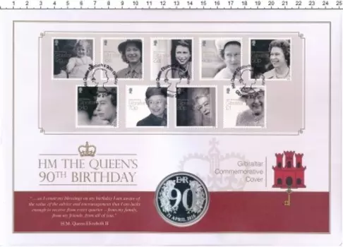 Медаль Гибралтара 2016 года Медно-никель 90 лет королеве Елизавете II