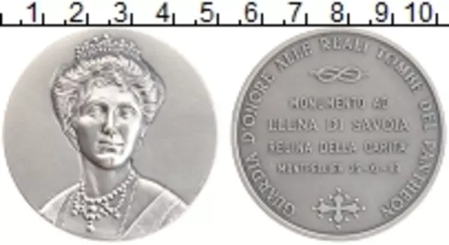 Медаль Италии 1989 года Посеребрение Елена ди Савоя