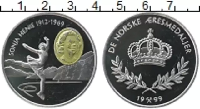 Медаль Норвегии 1999 года Серебро Фигуристка Соня Хейние
