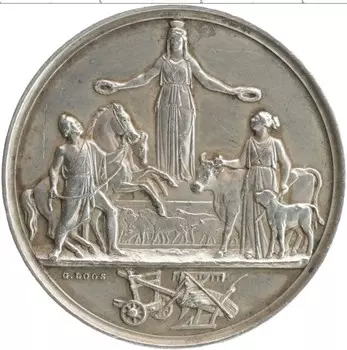Медаль Польши 1868 года Серебро Выставка в Шамотулахе авторская медаль Г