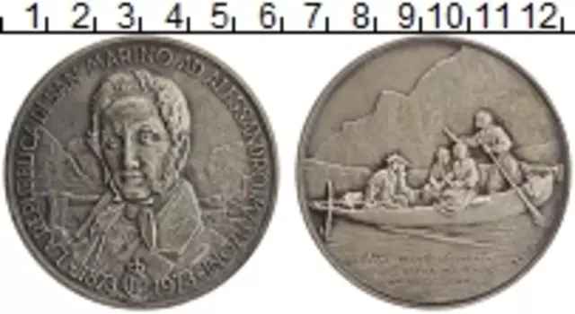 Медаль Сан-Марино 1973 года Серебро 100 лет со дня смерти Алессандро Мандзони