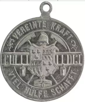 Медаль Саксонии 1884 года Серебро 10-й День Саксонской пожарной команды
