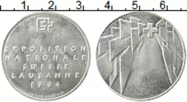 Медаль Швейцарии 1964 года Серебро Выставка в Лозанне