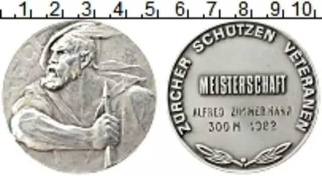 Медаль Швейцарии 1982 года Посеребрение Стрелковый фестиваль