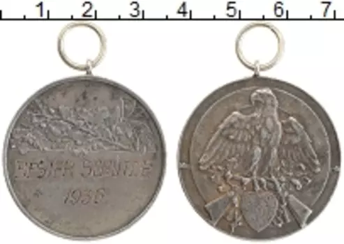 Медаль Третьего Рейха 1936 года Серебро Медаль за отличную стрельбу