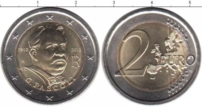 Монета 2 евро Италии 2012 года Биметалл Дж