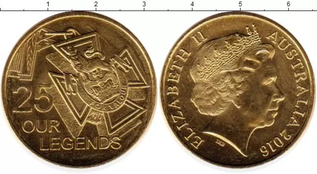 Монета 25 центов Австралии 2016 года Латунь Ордена и Награды