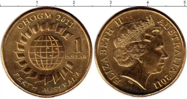 Монета доллар Австралии 2011 года Латунь Елизавета II