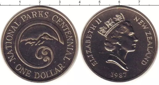 Монета доллар Новой Зеландии 1987 года Медно-никель Елизавета II