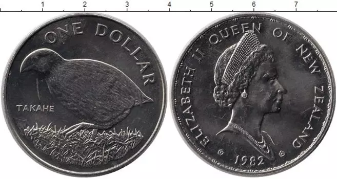 Монета доллар Новой Зеландии 1982 года Медно-никель Елизавета II