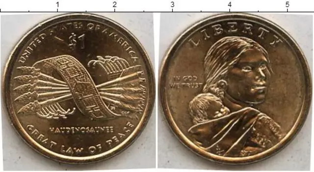 Монета доллар Америки 2010 года Медь Стрелы