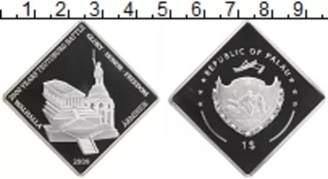 Монета доллар Палау 2009 года Посеребрение Посеребрение