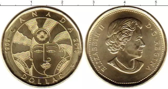 Монета доллар Канады 2019 года Латунь 50 лет Декриминализация