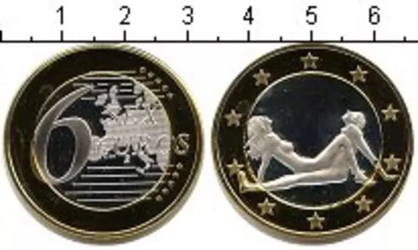 Монета 6 секс евро Германии Биметалл Сувенир