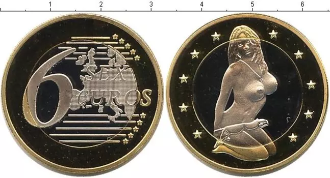 Монета 6 секс евро Германии Биметалл Сувенир