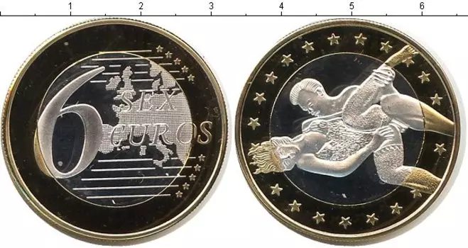 Монета 6 секс евро Германии Биметалл Сувенир