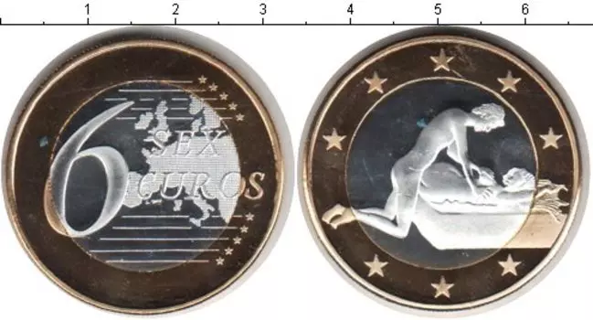 Монета 6 секс евро Германии Биметалл Сувенир