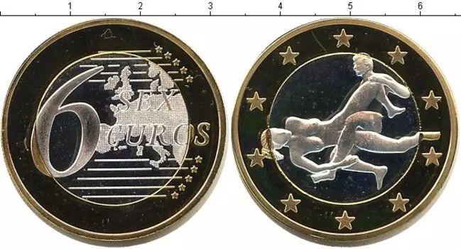 Монета 6 секс евро Германии Биметалл Сувенир