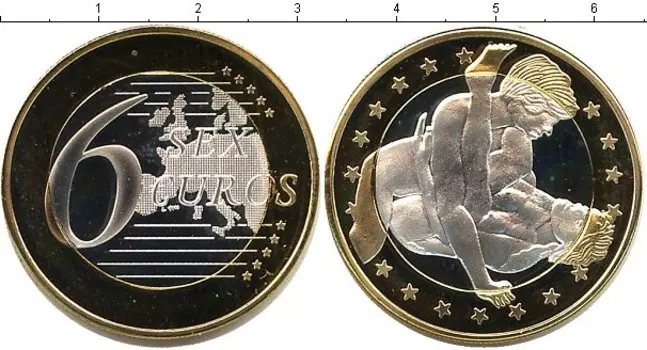 Монета 6 секс евро Германии Биметалл Сувенир