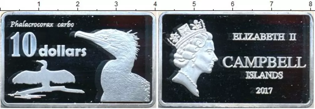 Монета 10 долларов Новой Зеландии 2017 года Посеребрение Unusual