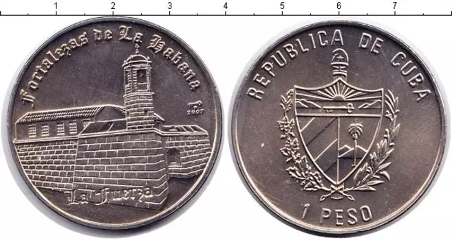 Монета песо Кубы 2007 года Медно-никель