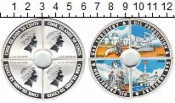 Монета 2 доллара Островов Кука 2006 года Серебро Набор из 4-х монет номиналом 50 центов