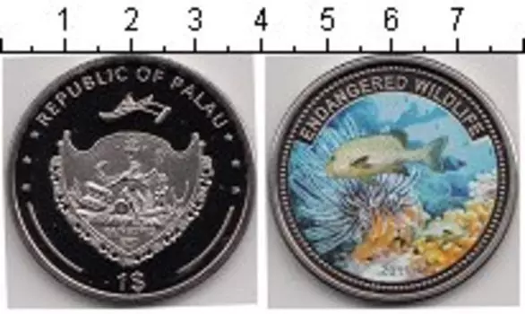 Монета доллар Палау 2011 года Медно-никель Подводная жизнь
