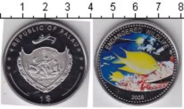 Монета доллар Палау 2008 года Медно-никель Подводная жизнь