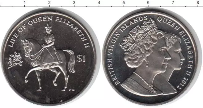 Монета доллар Виргинских островов 2012 года Медно-никель Бриллиантовый юбилей