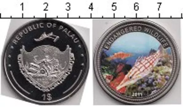 Монета доллар Палау 2011 года Медно-никель Подводная жизнь