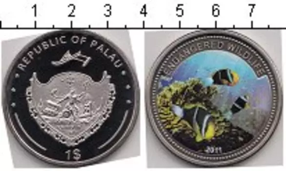 Монета доллар Палау 2011 года Медно-никель Подводная жизнь