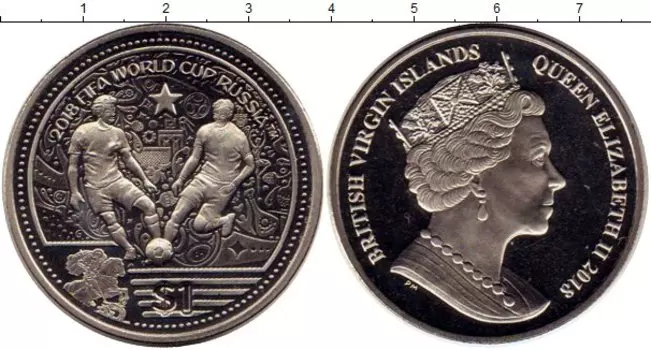 Монета доллар Виргинских островов 2018 года Медно-никель Елизавета II