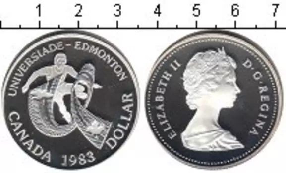 Монета доллар Канады 1983 года Серебро Елизавета II