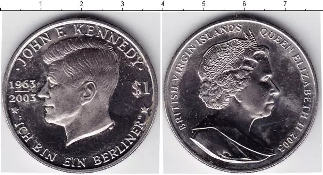 Монета доллар Виргинских островов 2003 года Медно-никель Дж