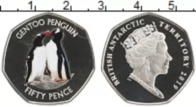 Монета 50 пенсов 2019 года Медно-никель Британские Антарктические территории
