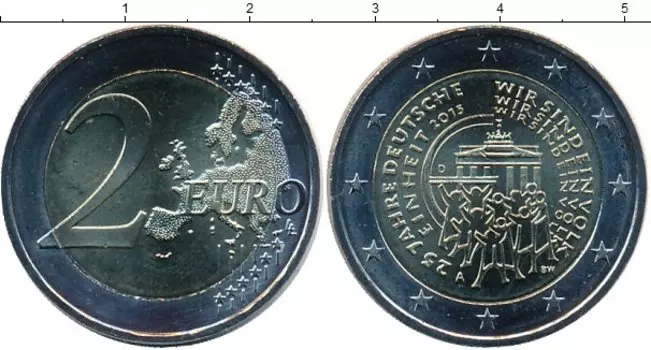 Монета 2 евро Германии 2015 года Биметалл A