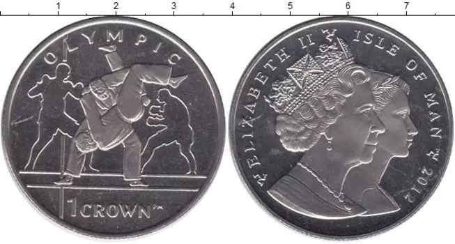 Монета крона Острова Мэн 2012 года Медно-никель Дзюдо