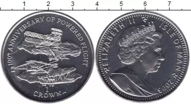 Монета крона Острова Мэн 2003 года Медно-никель Елизавета II