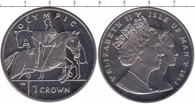 Монета крона Острова Мэн 2011 года Медно-никель Олимпиада-2012 в Лондоне