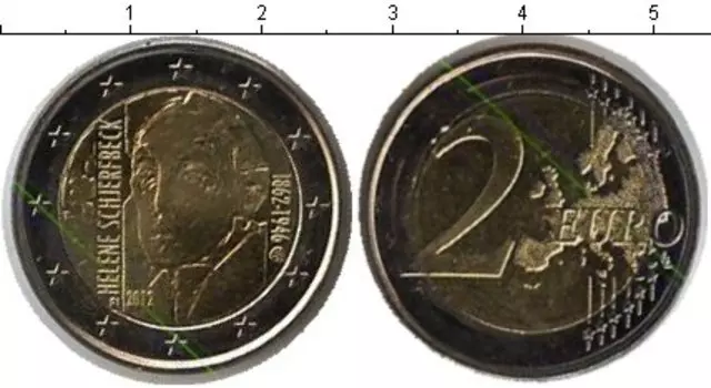 Монета 2 евро Финляндии 2012 года Биметалл 150 лет со дня рождения художницы Хелены Шерфбек