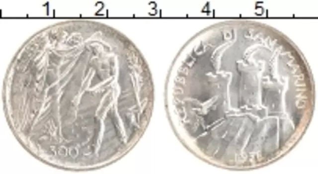 Монета 500 лир Сан-Марино 1976 года Серебро